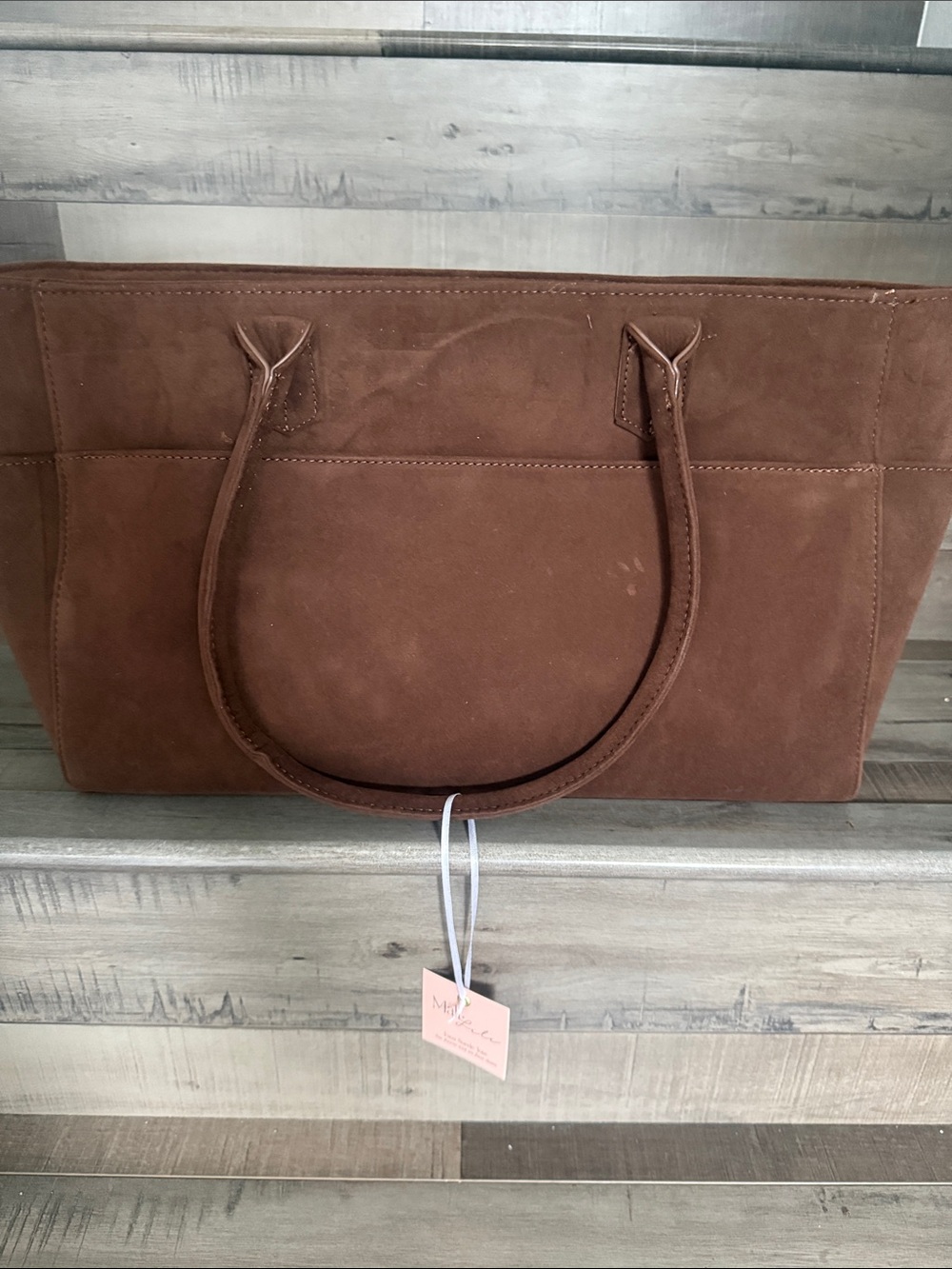 Mali + Lili Brown Faux Suede Tote Bag -